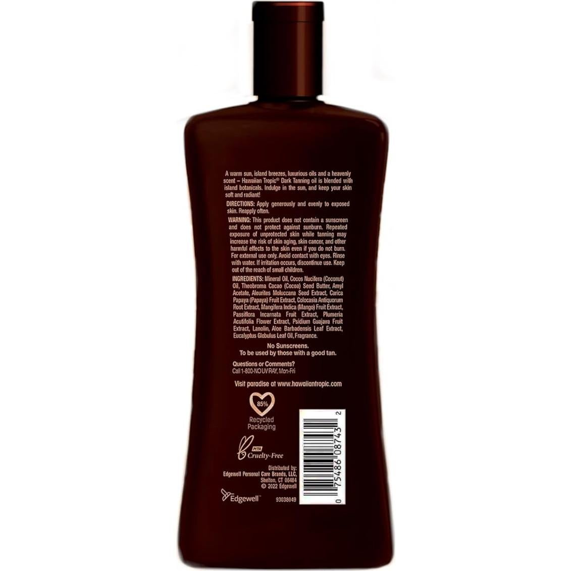 Aceite Bronceador Oscuro Hawaiian Tropic 8 oz x 2