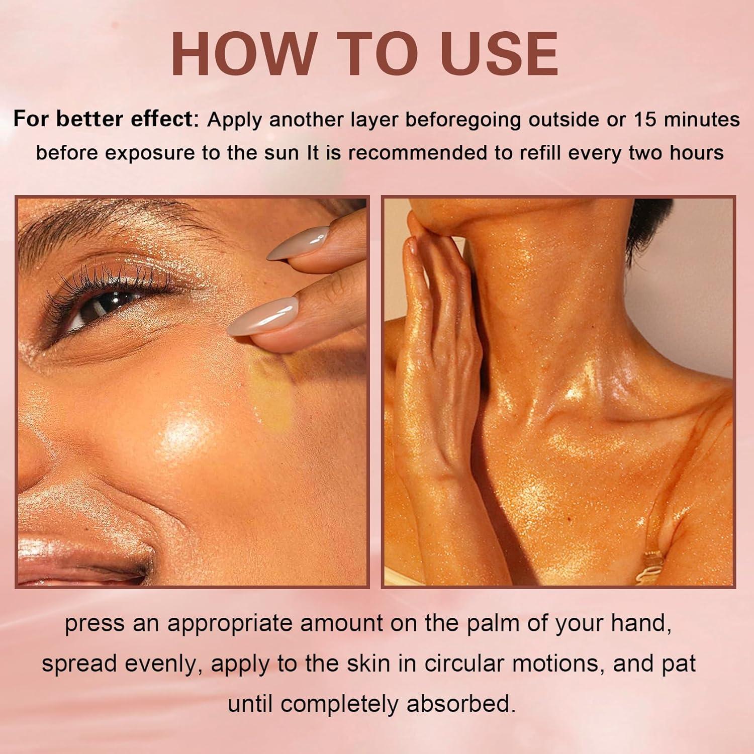 Aceite Bronceador QIUFSSE con Brillos y Coco SPF 45 109.8 ml