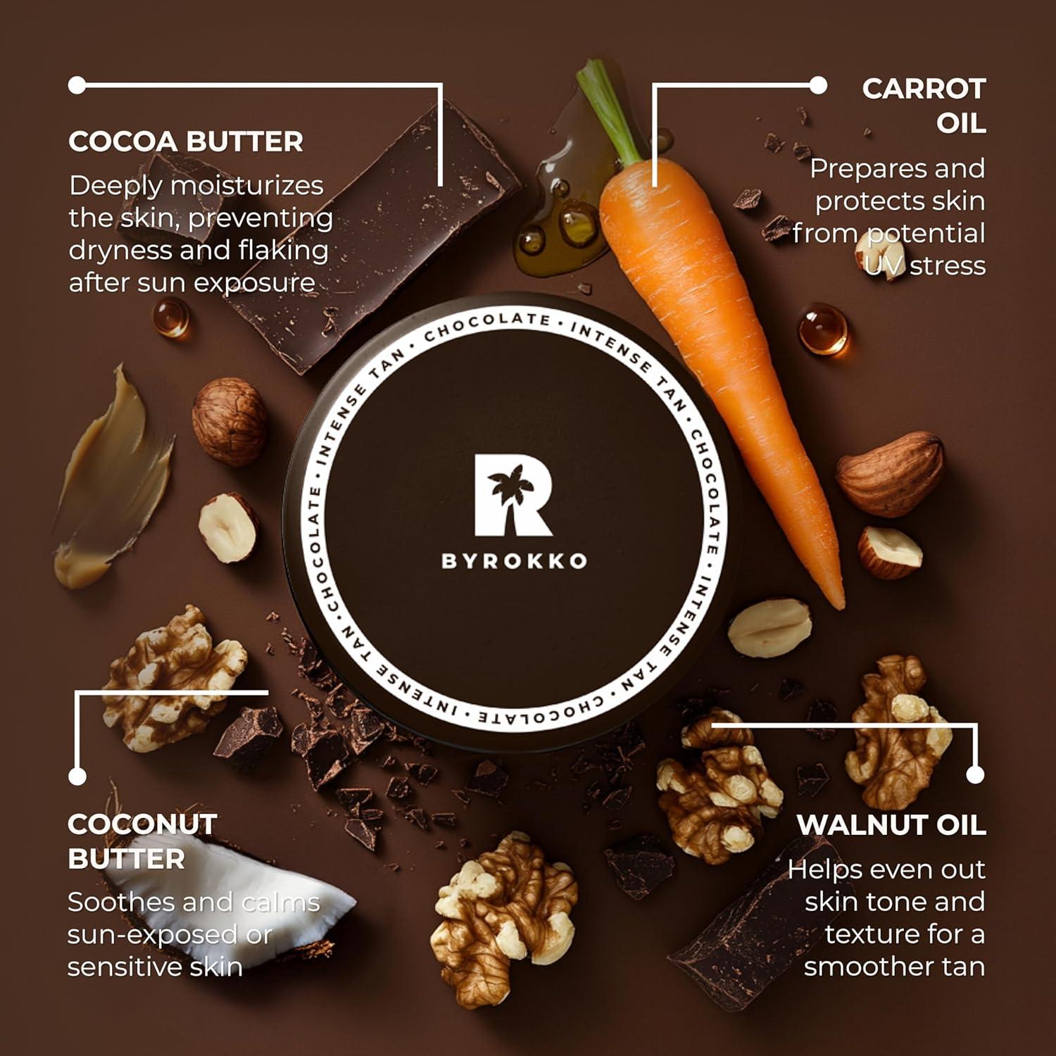 Aceite de Bronceado BYROKKO Chocolate 200ml - Acelera Bronceado