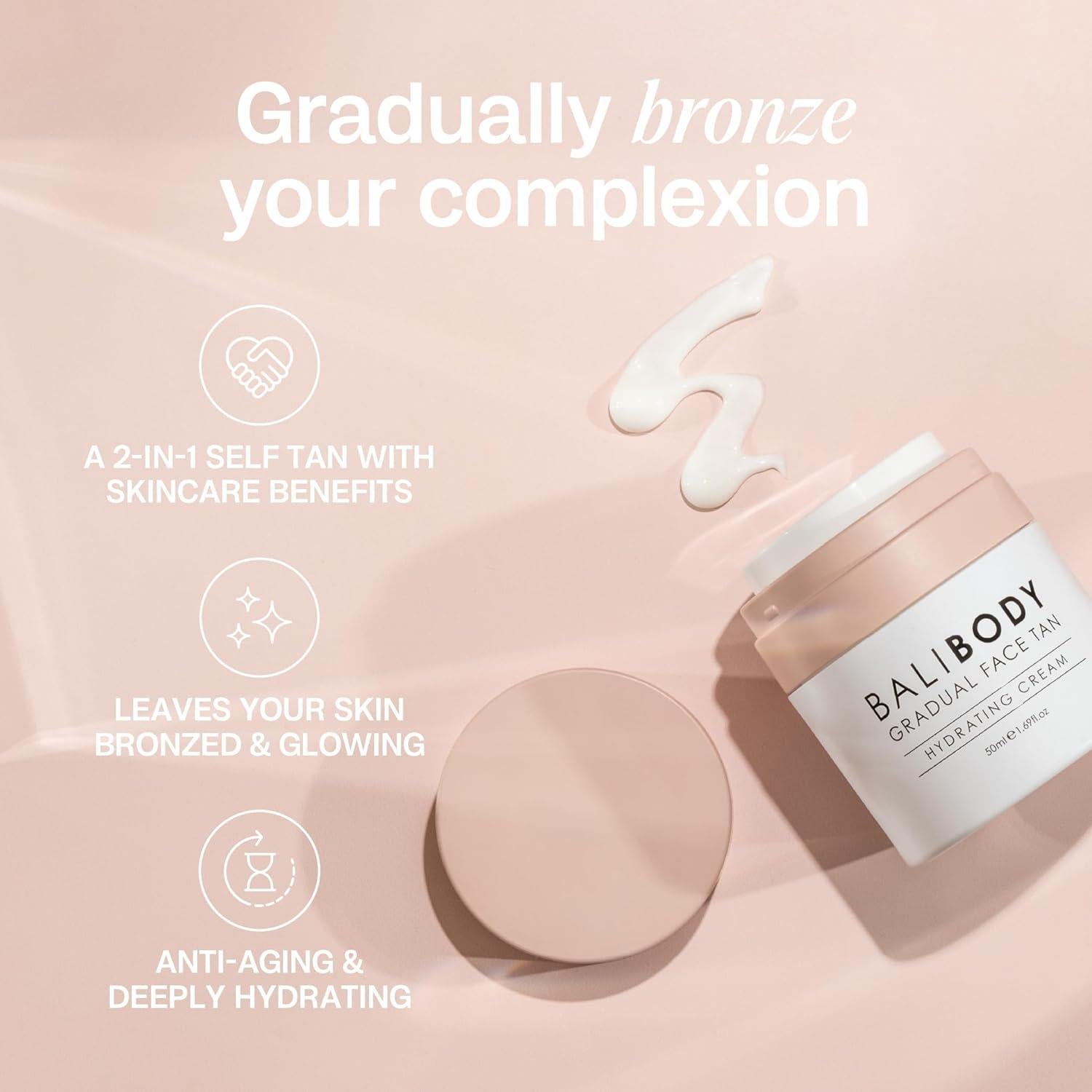 Crema Hidratante Facial Gradual Bronceado Bali Body 50ml