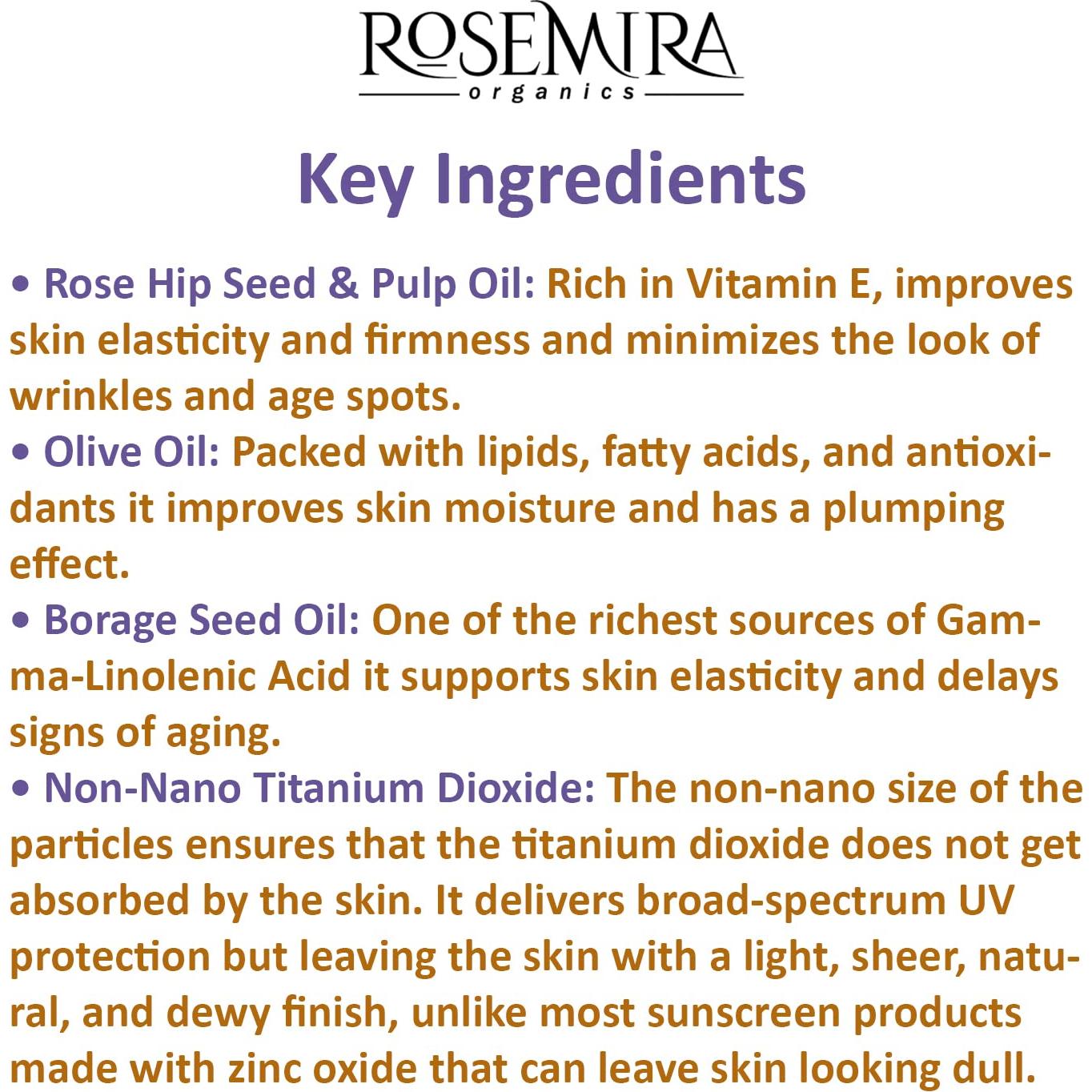 Crema Solar Facial Orgánica Rosemira 28.35 g SPF 20 Hidratante