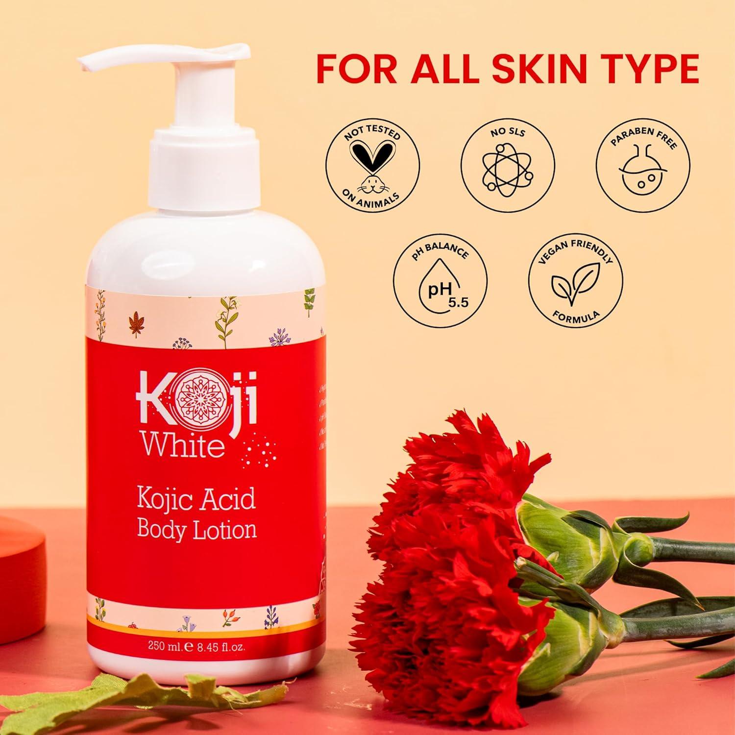 Loción Corporal Koji White 250 ml - Hidratante Vegana con Ácido Kójico
