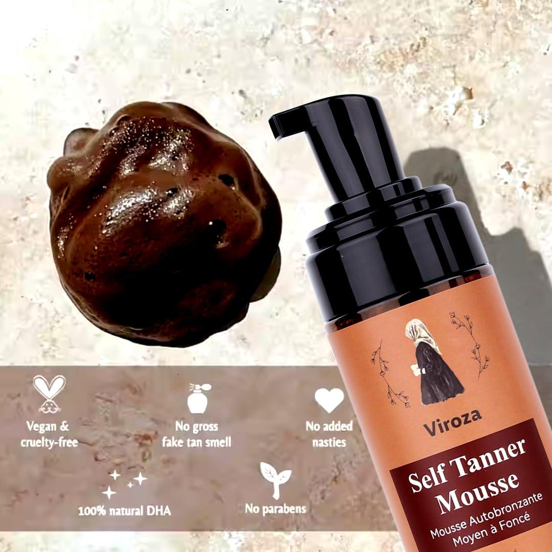 Mousse Autobronceador Viroza 200ml - Tono Medio a Oscuro Vegano