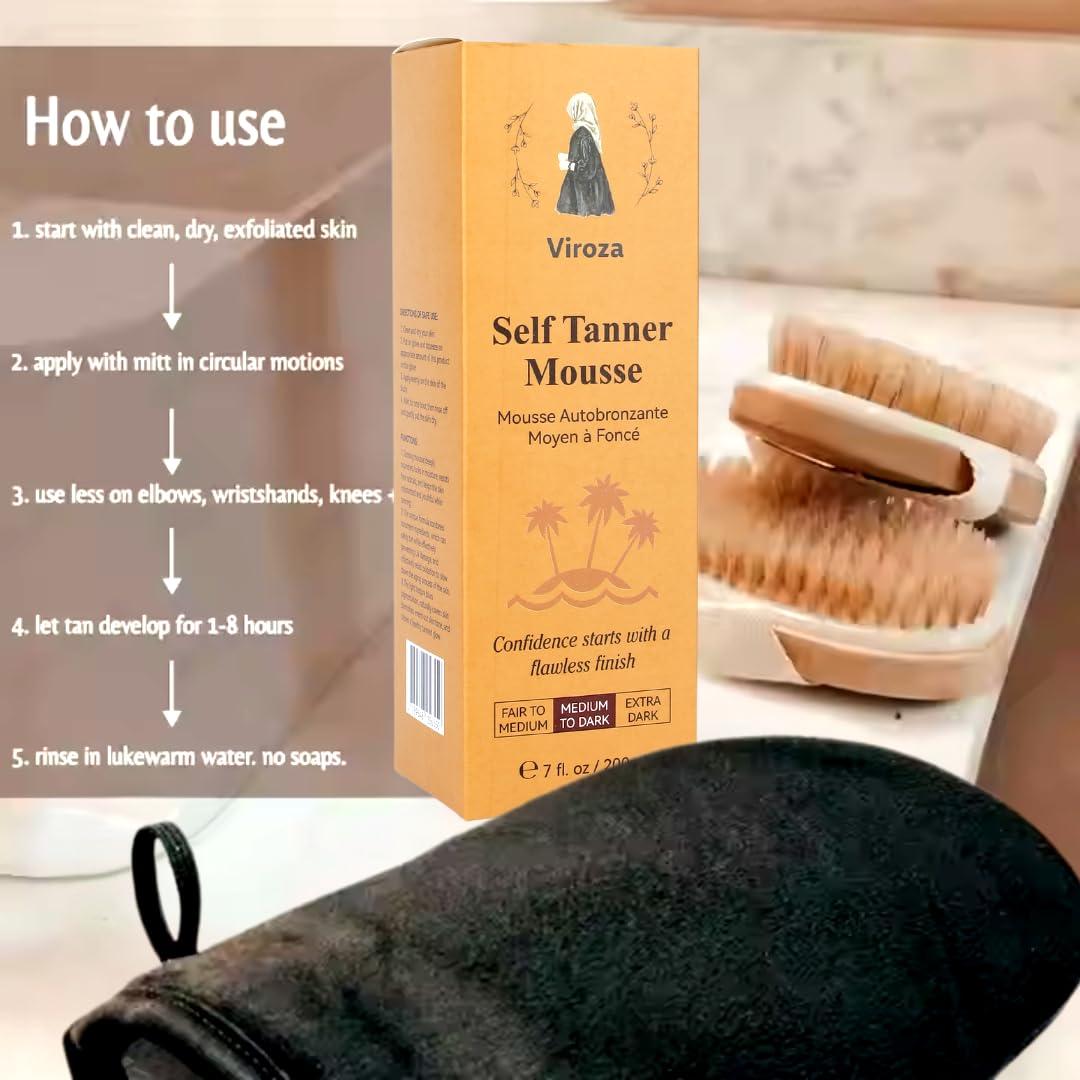 Mousse Autobronceador Viroza 200ml - Tono Medio a Oscuro Vegano