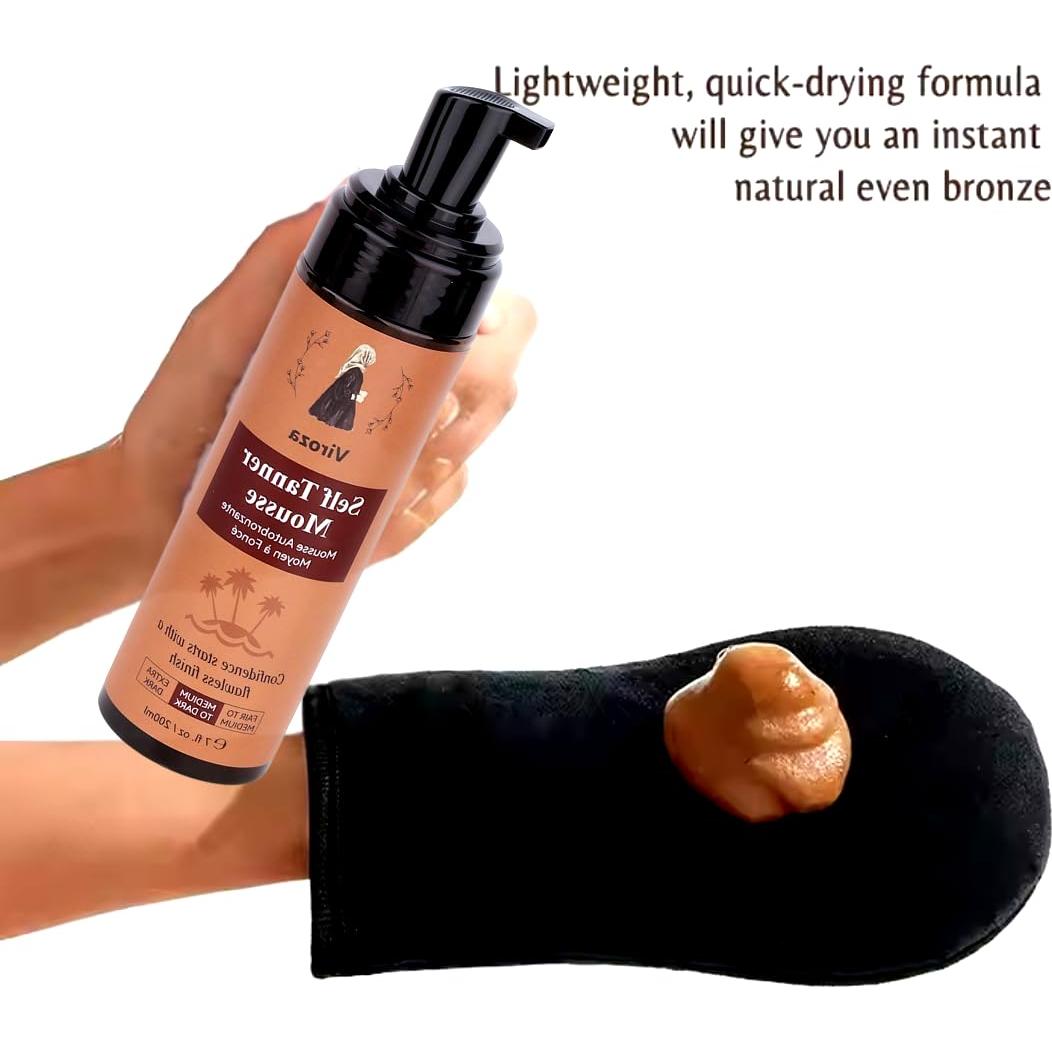 Mousse Autobronceador Viroza 200ml - Tono Medio a Oscuro Vegano