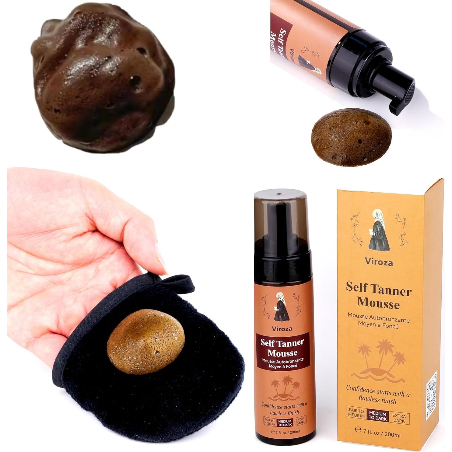 Mousse Autobronceador Viroza 200ml - Tono Medio a Oscuro Vegano