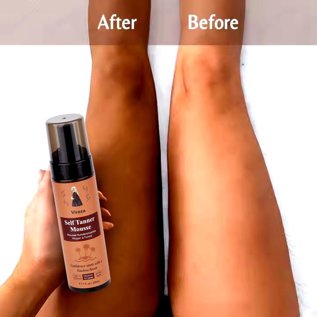 Mousse Autobronceador Viroza 200ml - Tono Medio a Oscuro Vegano