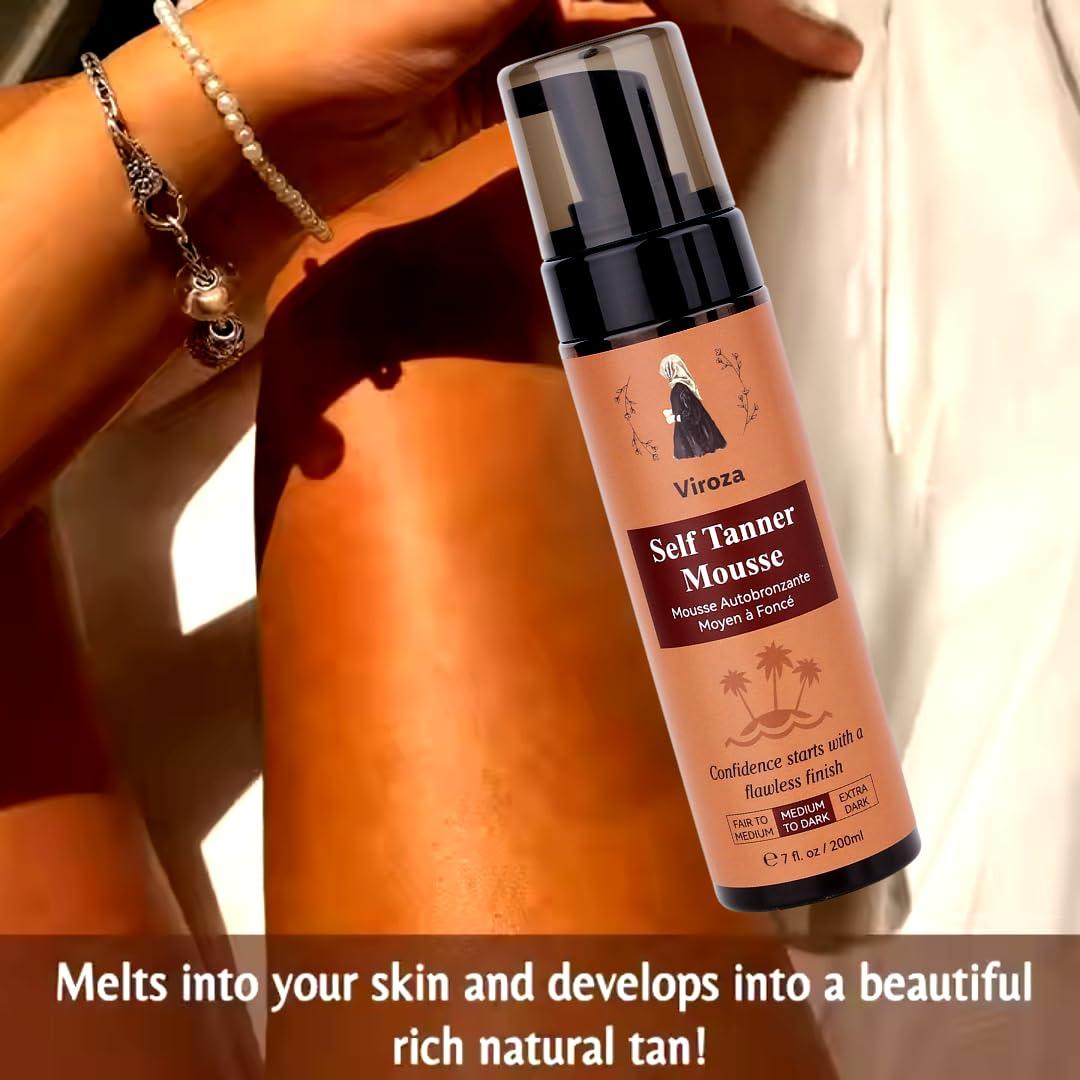 Mousse Autobronceador Viroza 200ml - Tono Medio a Oscuro Vegano