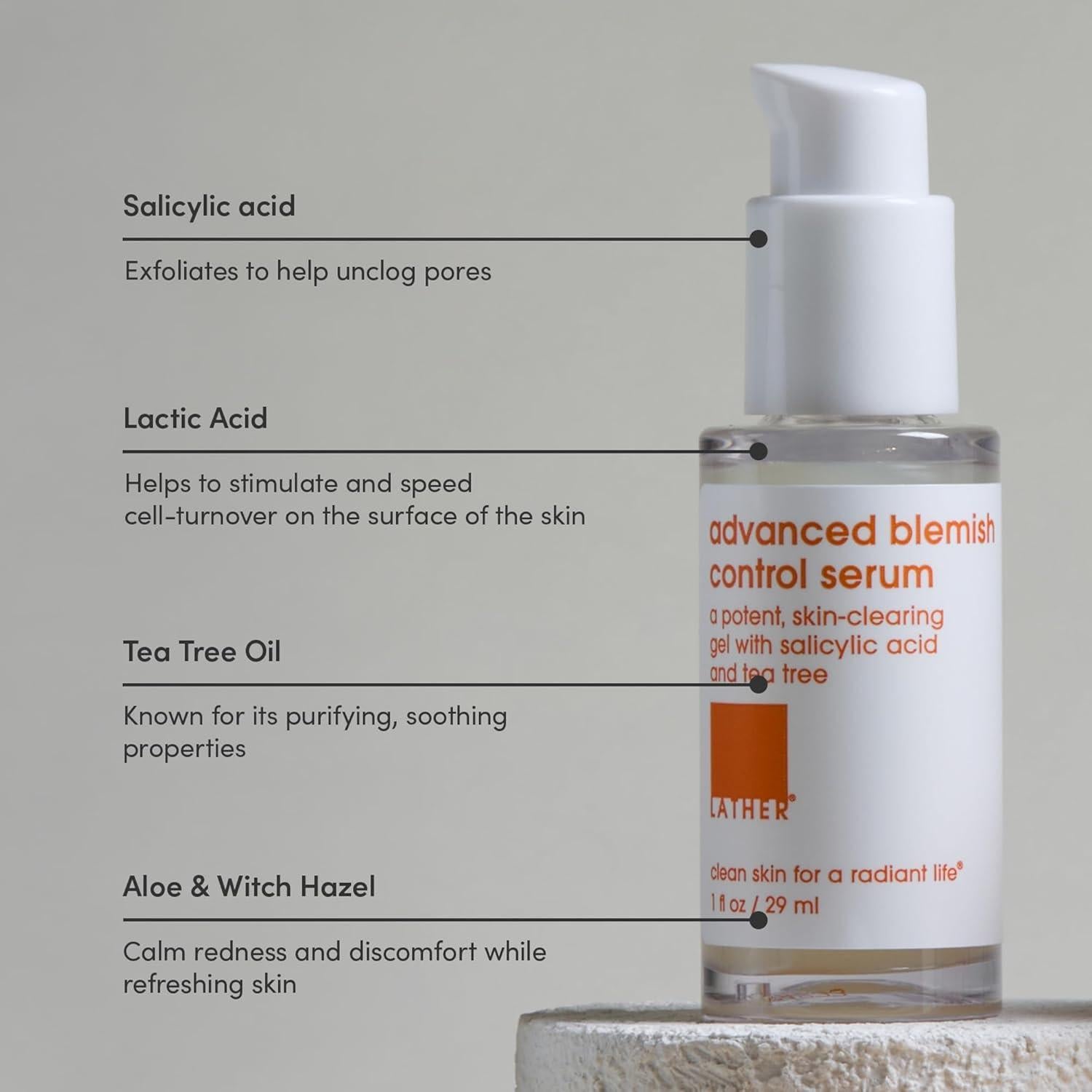 Suero Facial LATHER 29.57 ml - Control de Imperfecciones