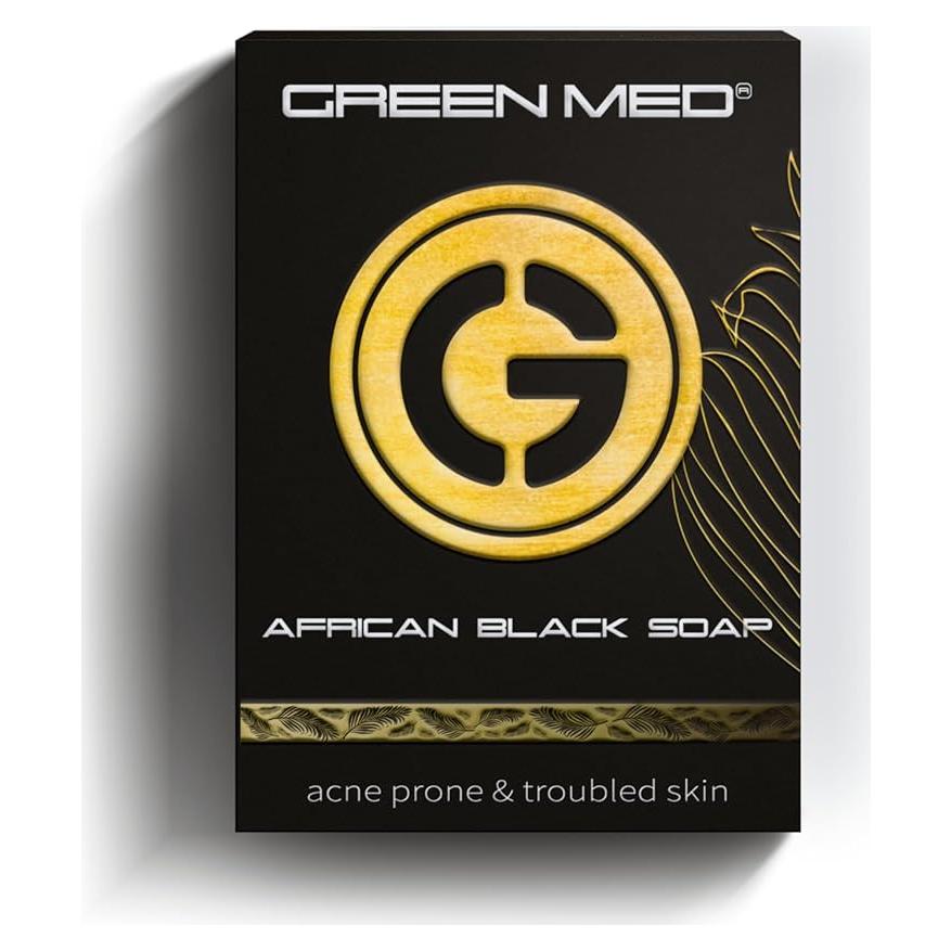 Jabón Negro Africano Green Med 79.9g - Limpieza Profunda y Regeneración