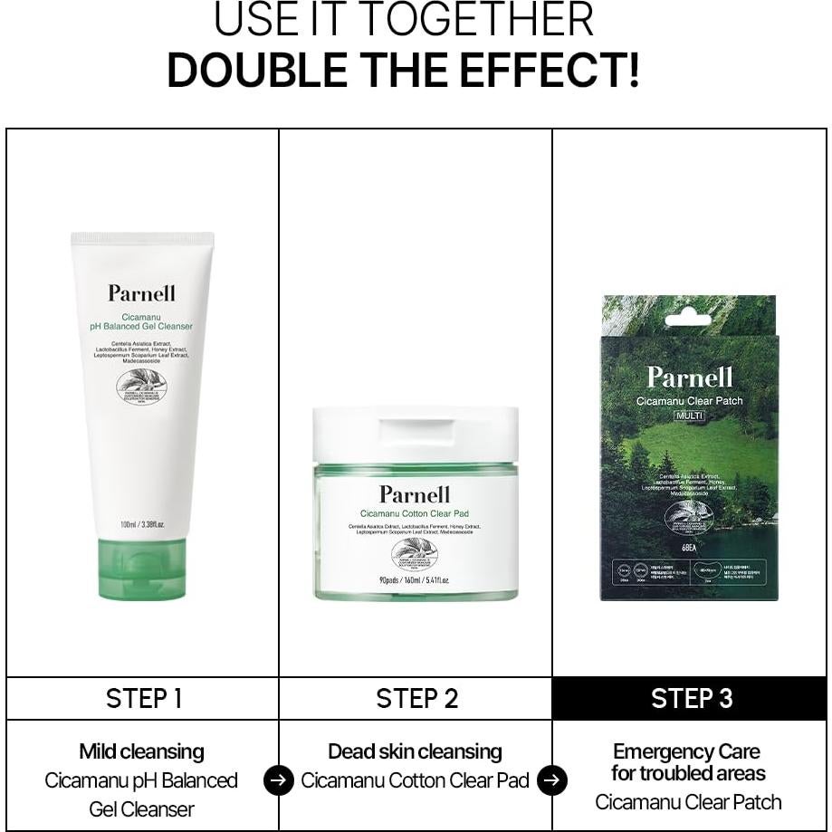 Parche Hidrocoloide Parnell Cicamanu para Acné - 68 Unidades