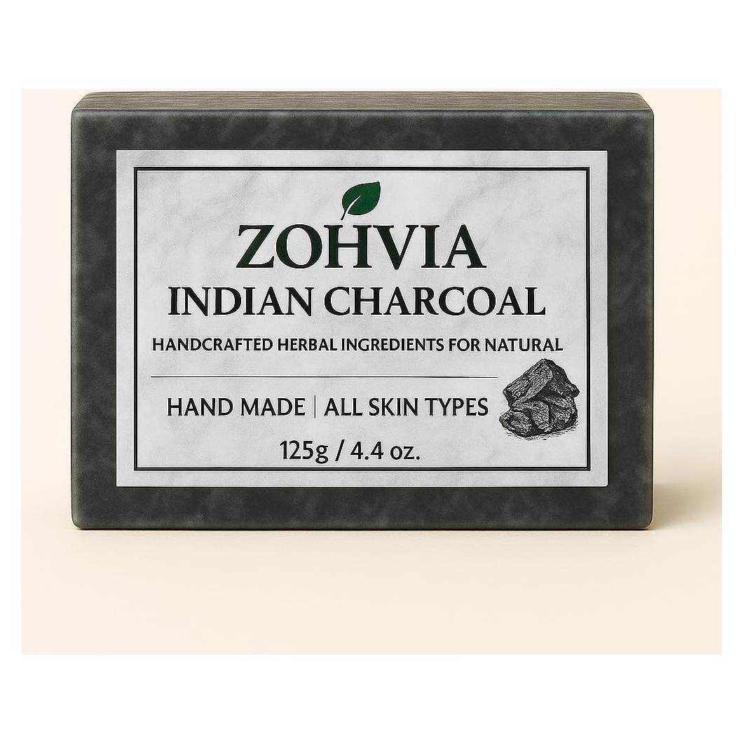 Jabón Natural de Carbón Activado Zohvia 125g - Limpiador Facial y Corporal