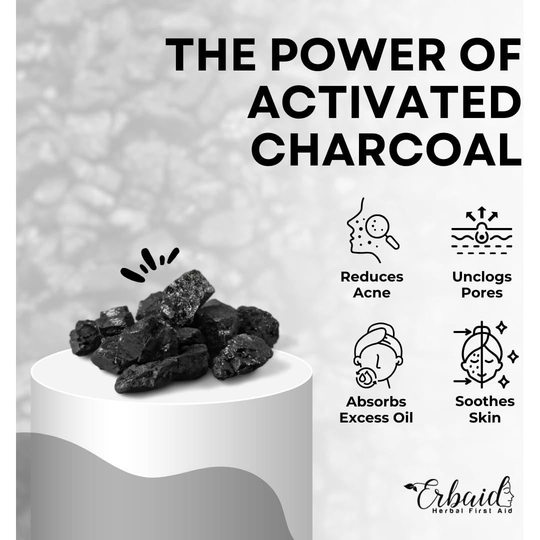 Jabón de Carbón Activado Erbaid - Exfoliante Facial y Corporal