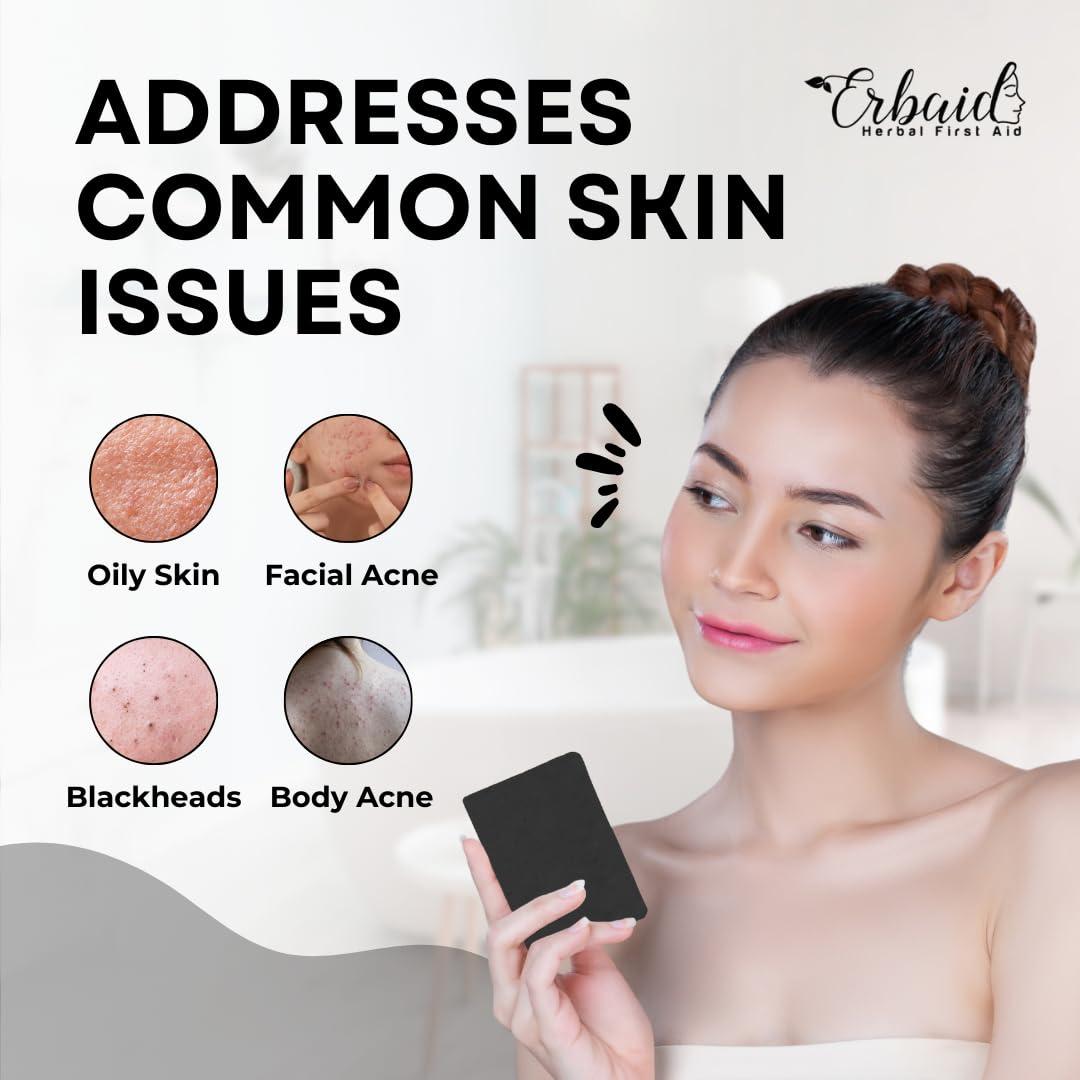 Jabón de Carbón Activado Erbaid - Exfoliante Facial y Corporal