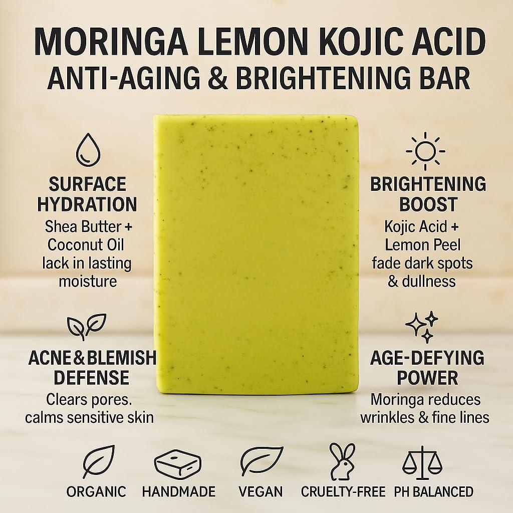 Jabón Aclarador de Moringa y Ácido Kojico Earth Solvent 3 Unidades 113g