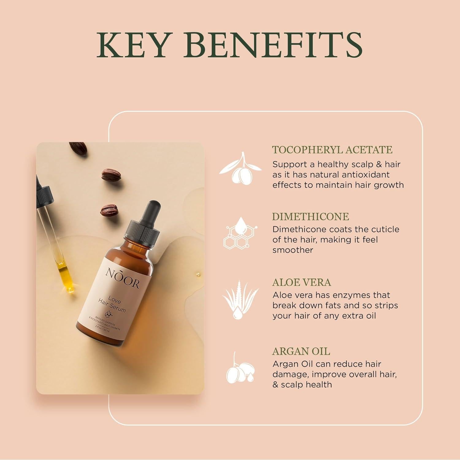 Suero de Crecimiento Capilar Noor - Aceite de Oliva Natural 140g