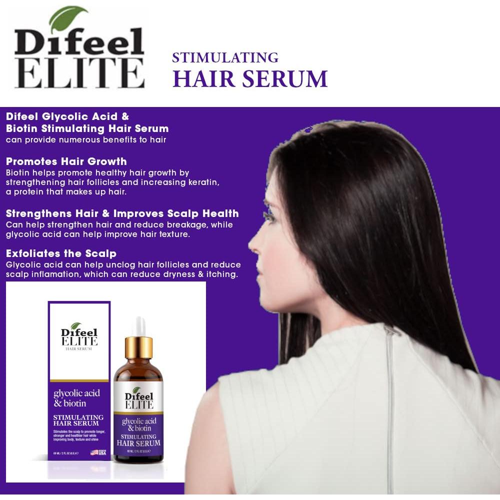 Suero Capilar Estimulante Difeel Elite 59 ml - Biotina y Ácido Glicólico