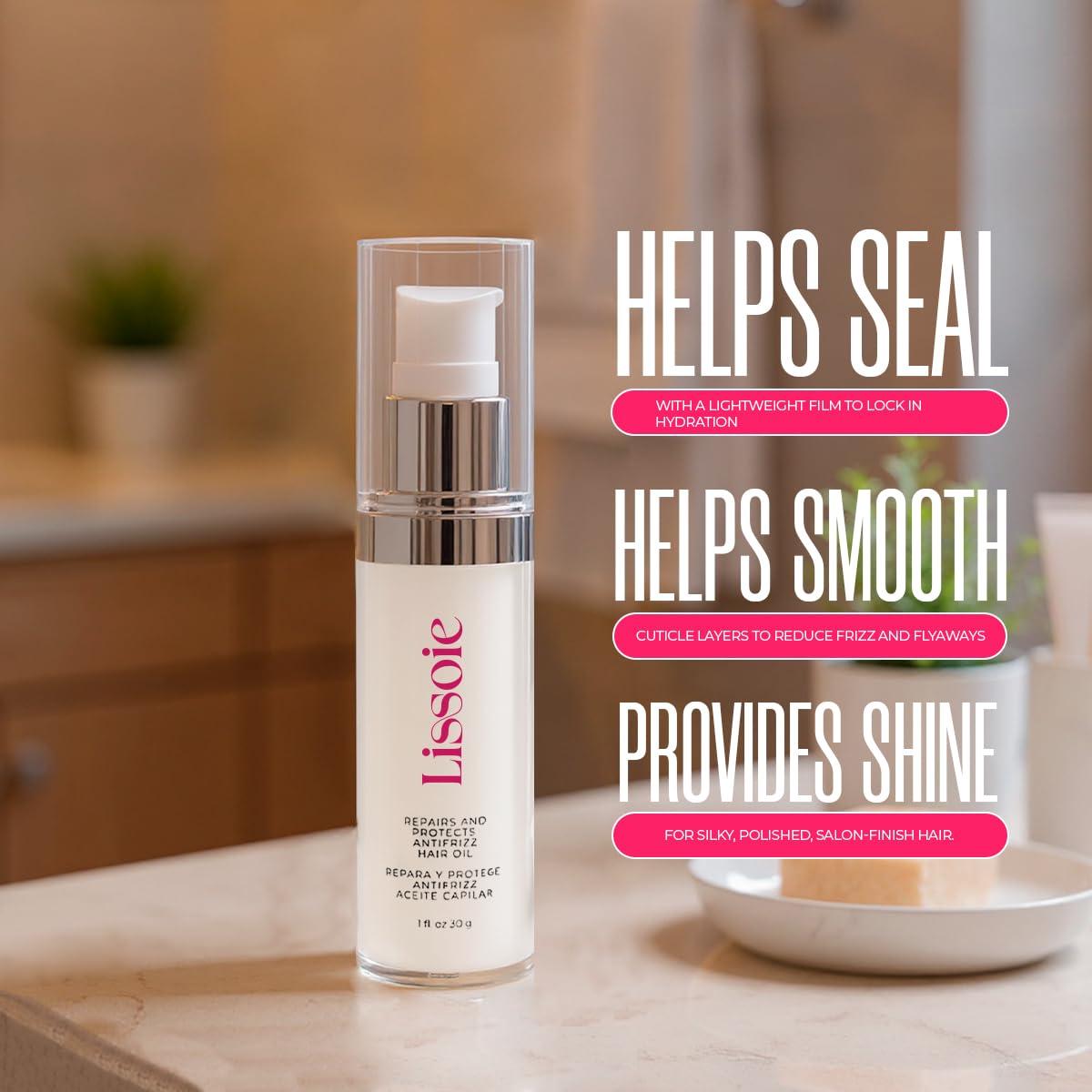 Sérum de Aceite para Cabello Lissoie - Hidratación 48h, Anti-Frizz