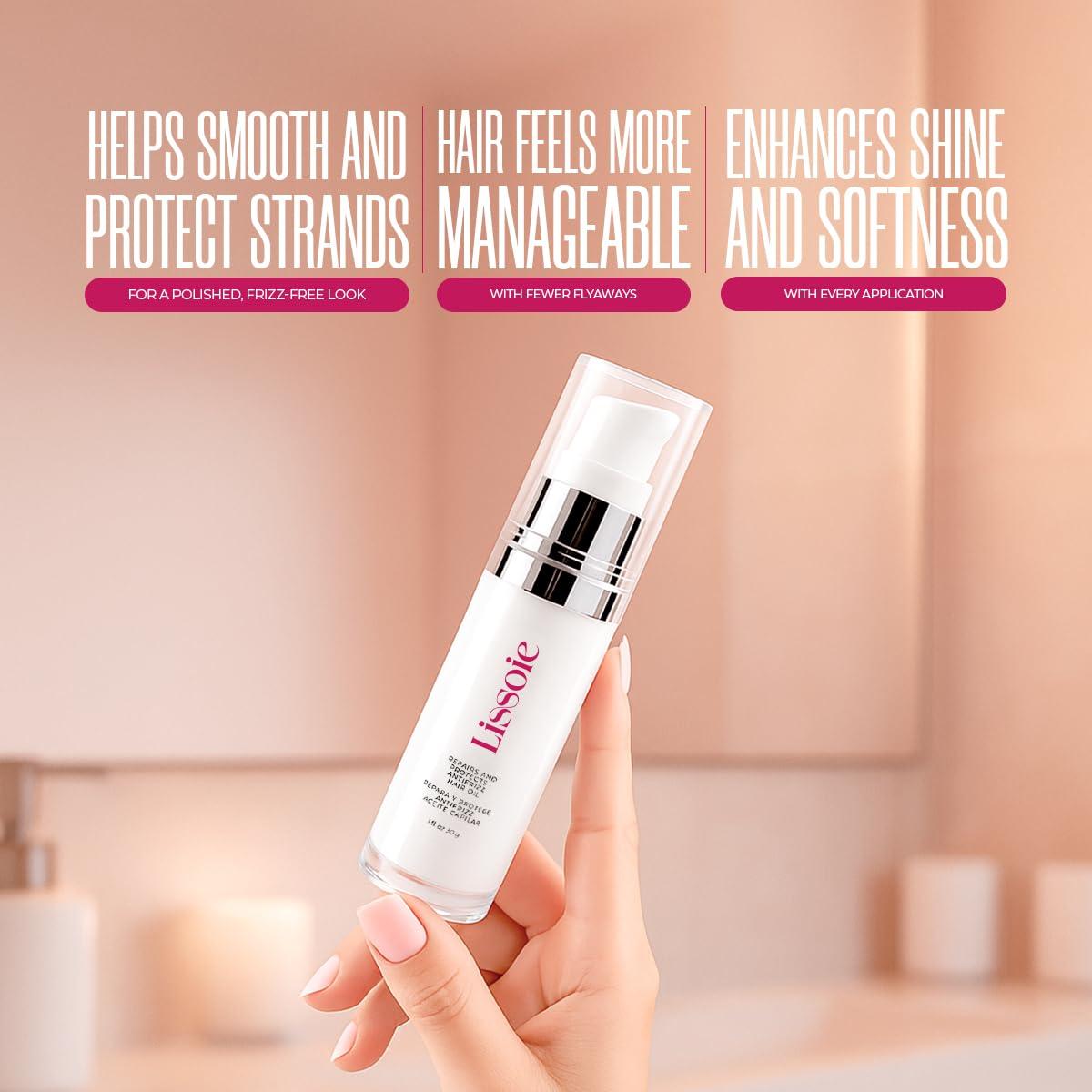 Sérum de Aceite para Cabello Lissoie - Hidratación 48h, Anti-Frizz