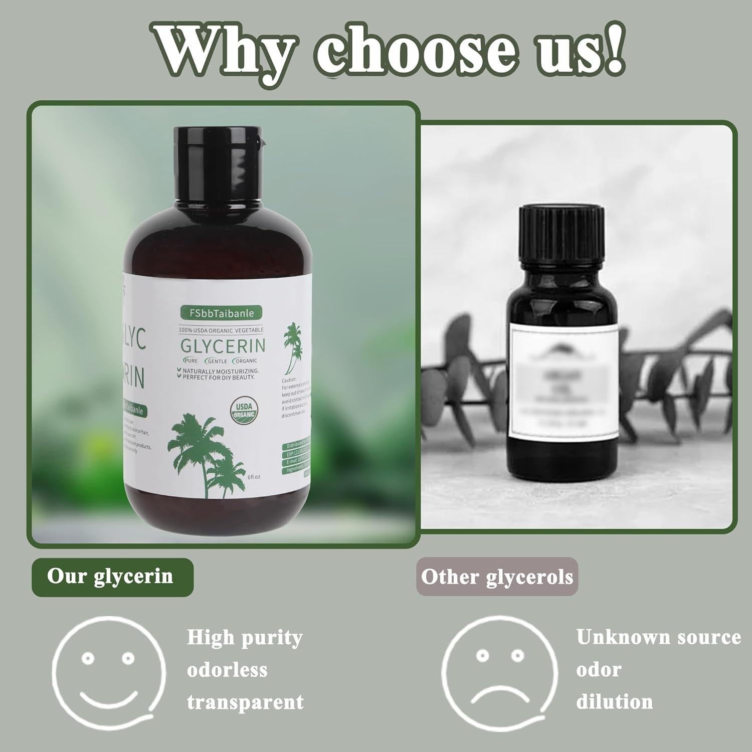 Glicerina Vegetal Orgánica 177 ml - Hidratante Natural Piel y Cabello