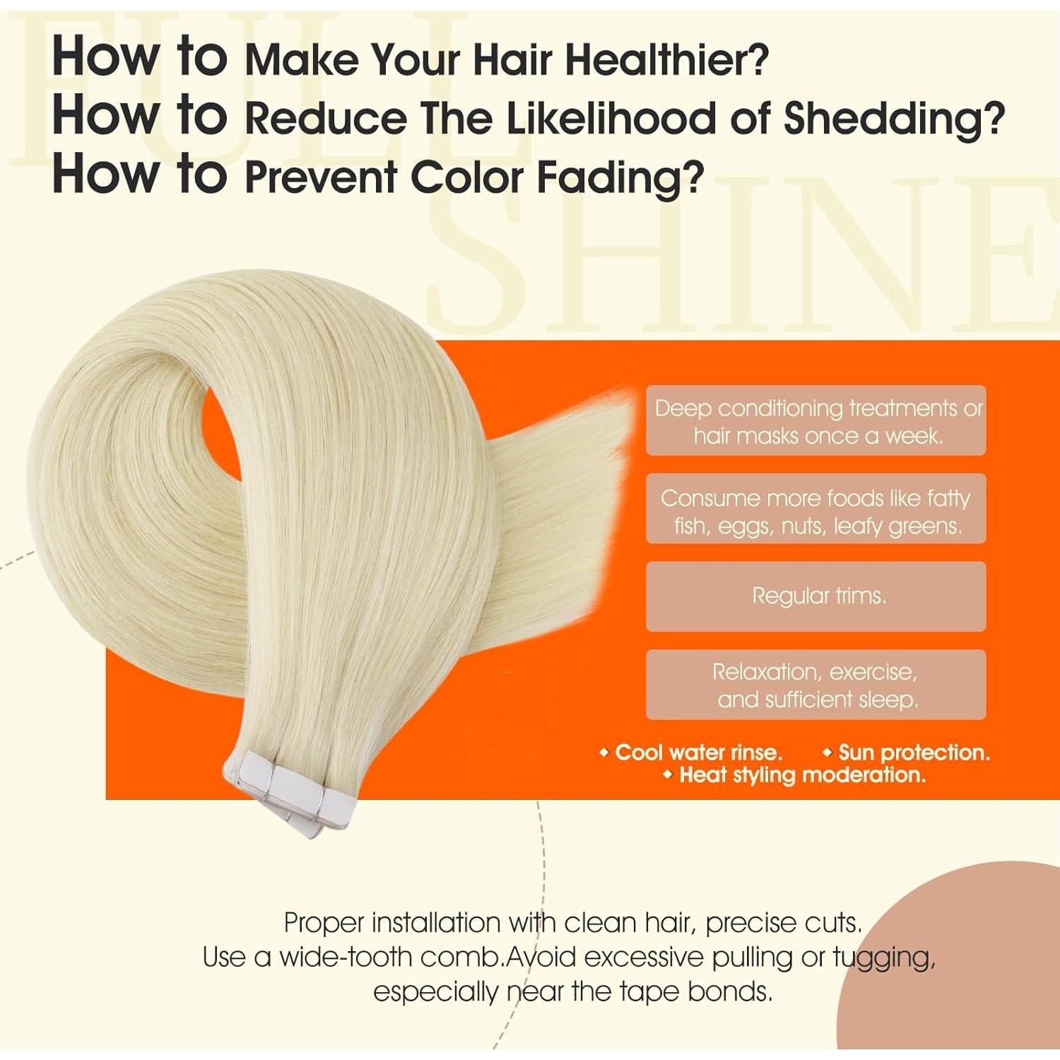 Full Shine Injection Tape in Hair Extensions Human Hair Color 60 Blonde Machine Remy Tape in Extensions Intact Seamless Skin Weft Invisible for Women Add Volume Natural 14Inch 40Gram