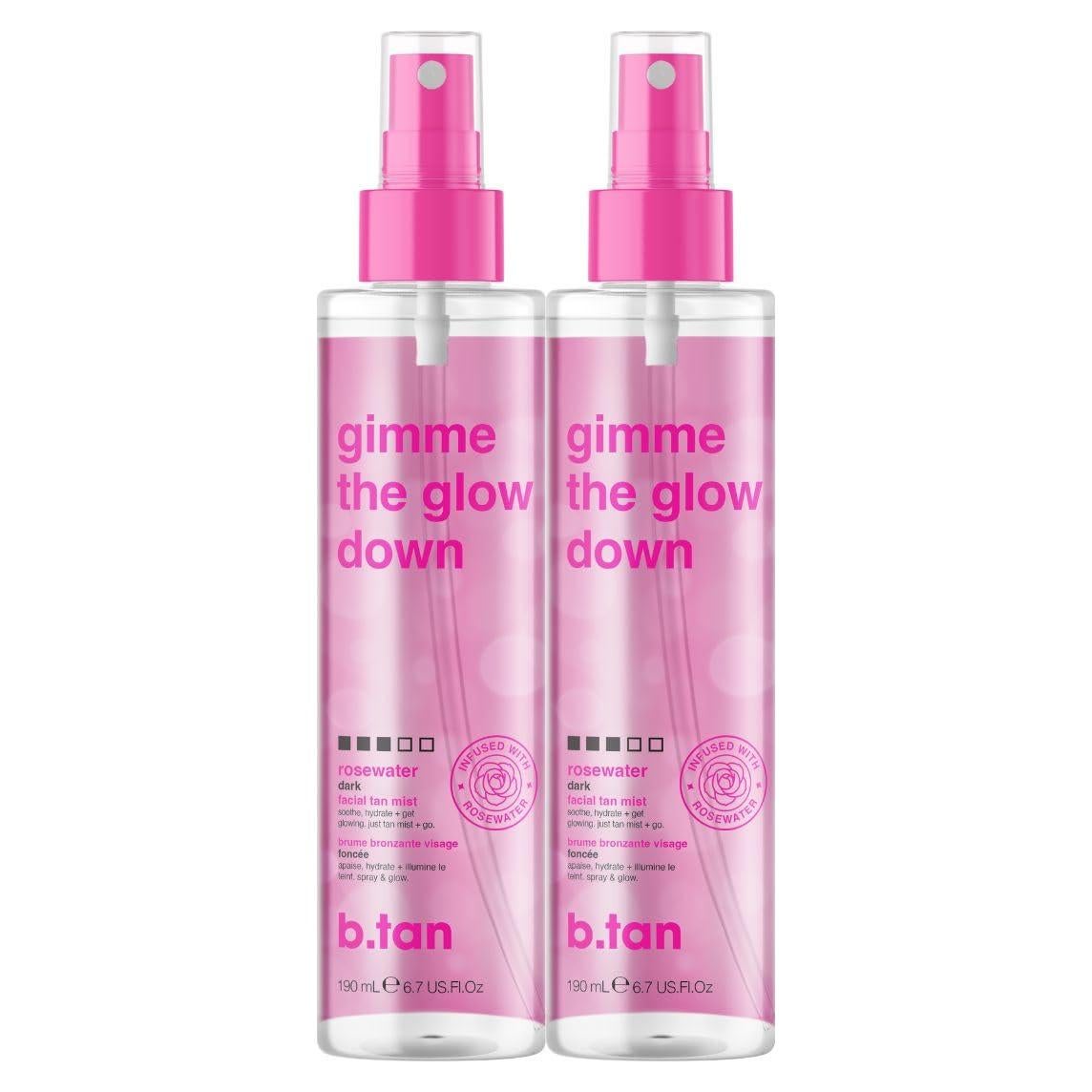 Spray Bronceador Facial B.Tan Gimme The Glow Down 198.5 ml - Paquete de 2