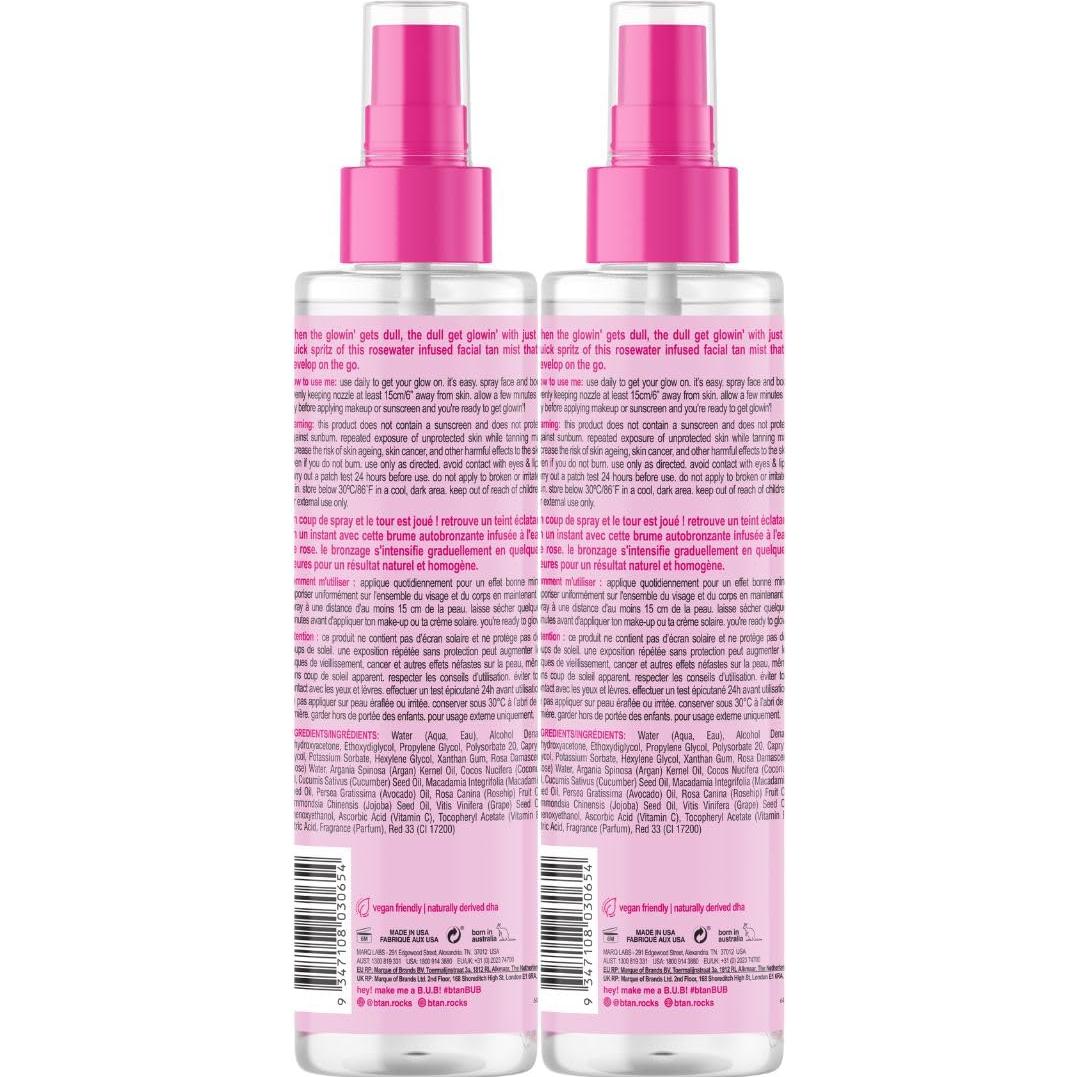 Spray Bronceador Facial B.Tan Gimme The Glow Down 198.5 ml - Paquete de 2