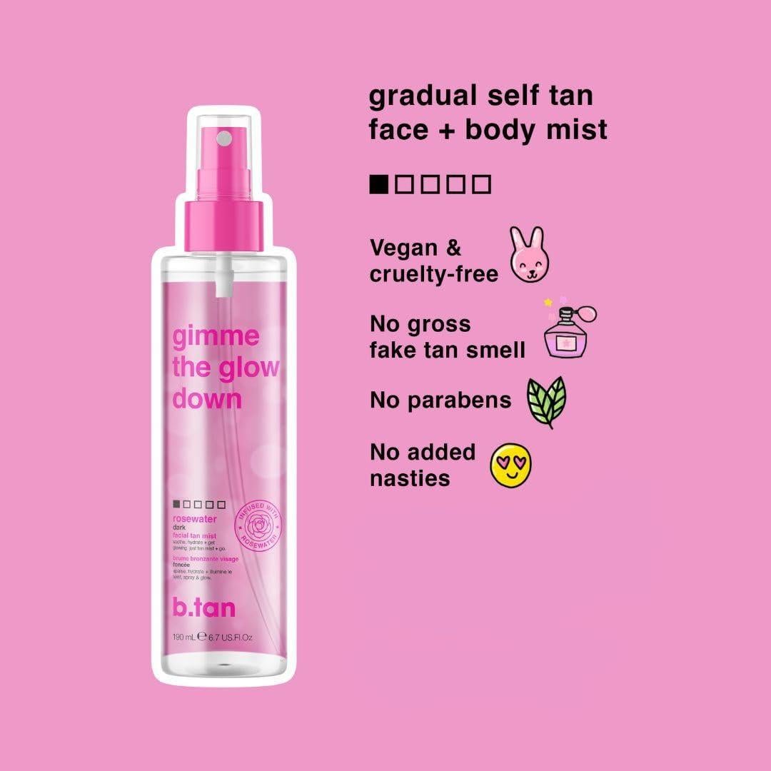 Spray Bronceador Facial B.Tan Gimme The Glow Down 198.5 ml - Paquete de 2