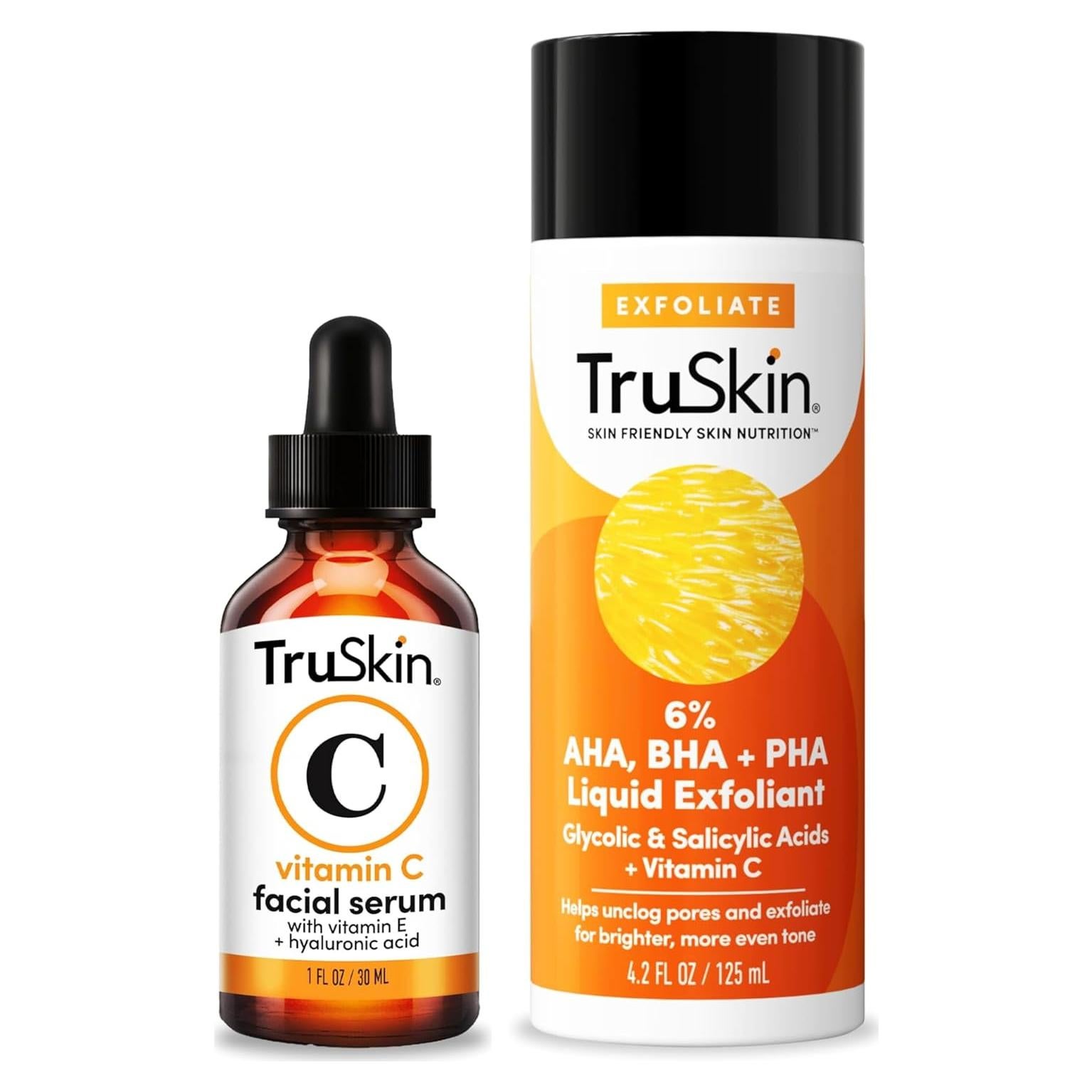 Dúo Suero Facial Vitamina C 30ml + Exfoliante AHA BHA 125ml TruSkin