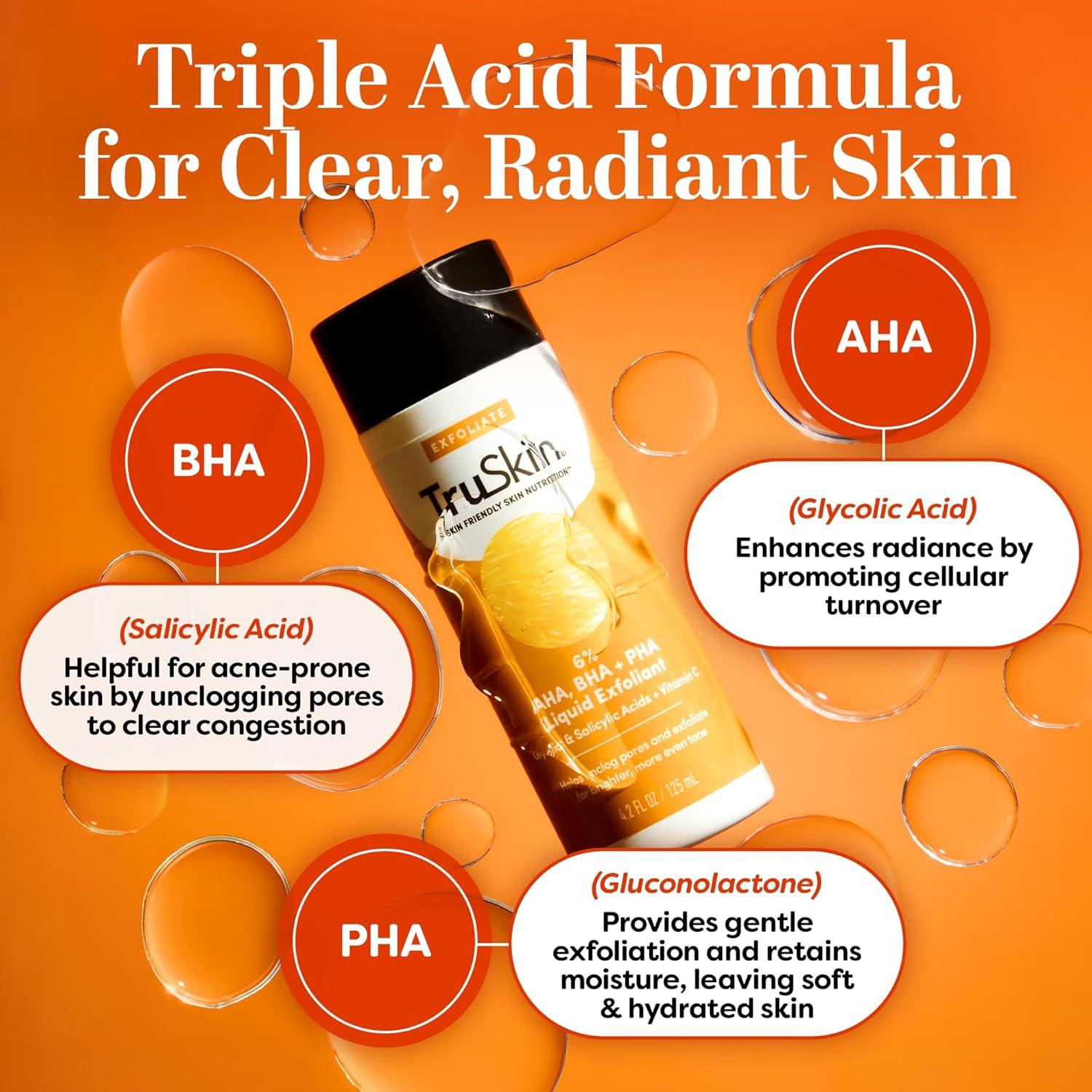 Dúo Suero Facial Vitamina C 30ml + Exfoliante AHA BHA 125ml TruSkin