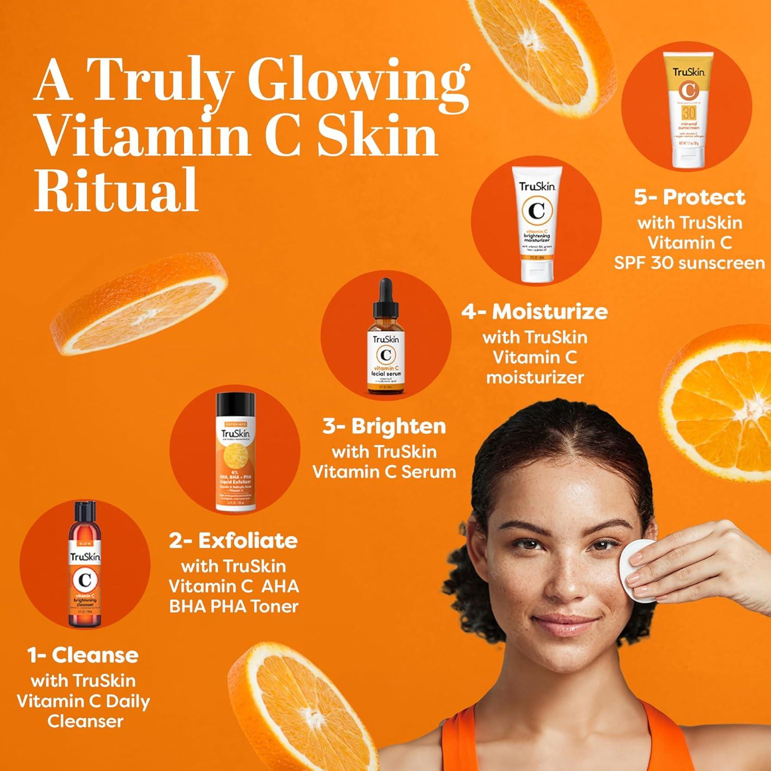 Dúo Suero Facial Vitamina C 30ml + Exfoliante AHA BHA 125ml TruSkin