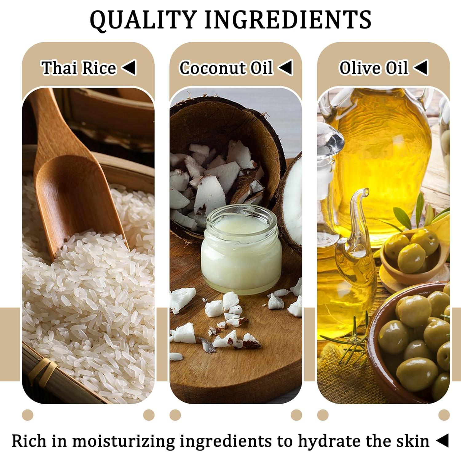 Jabón de Leche de Arroz LingHaoLH 2 Piezas Hidratante