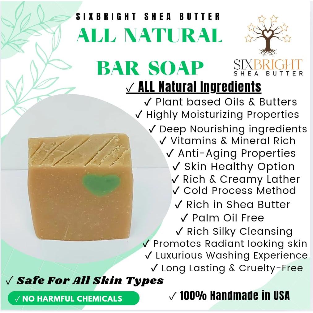 Jabón Artesanal Sixbright 113g Manteca de Karité y Cacao