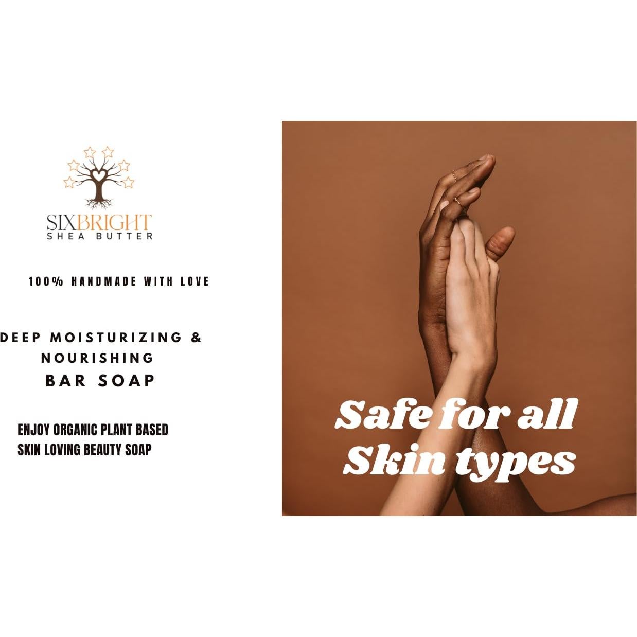 Jabón Artesanal Sixbright 113g Manteca de Karité y Cacao