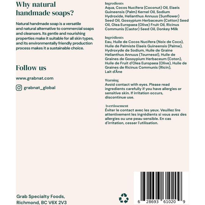 Paquete de 4 Jabones de Leche de Burra 100g Hecho a Mano Natural