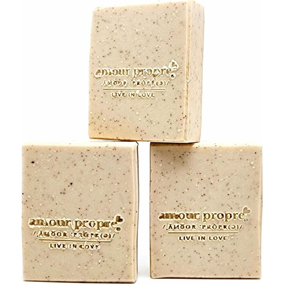 Jabón Artesanal Exfoliante de Leche de Coco y Nuez - 3 Unidades