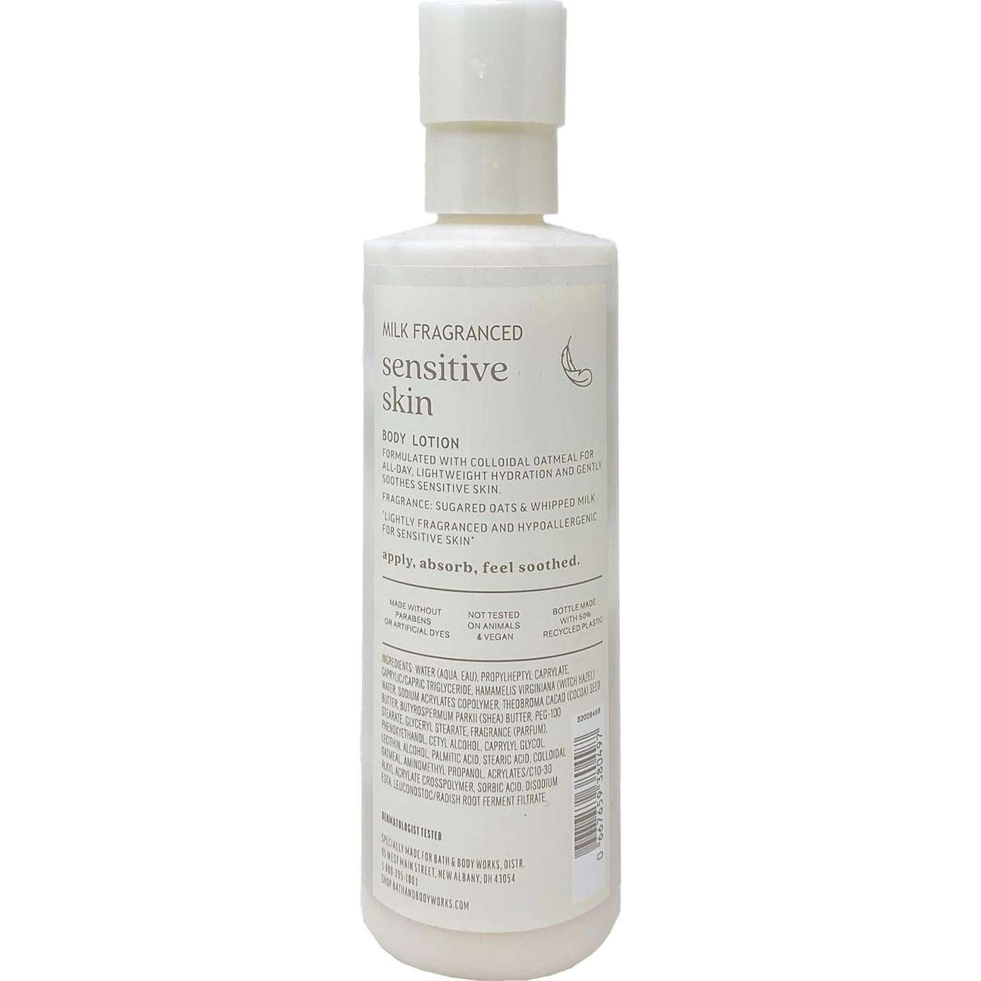 Conjunto de 3 Piezas Bath & Body Works Leche Piel Sensible