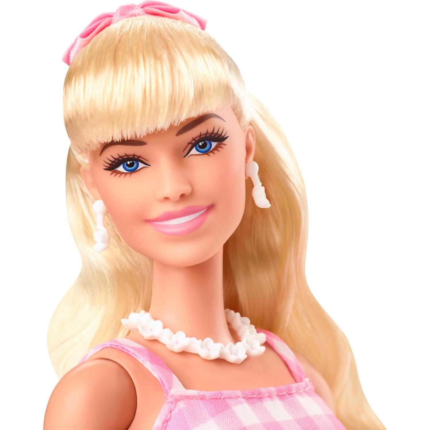 Muñeca Barbie La Película Margot Robbie Vestido Gingham Rosa