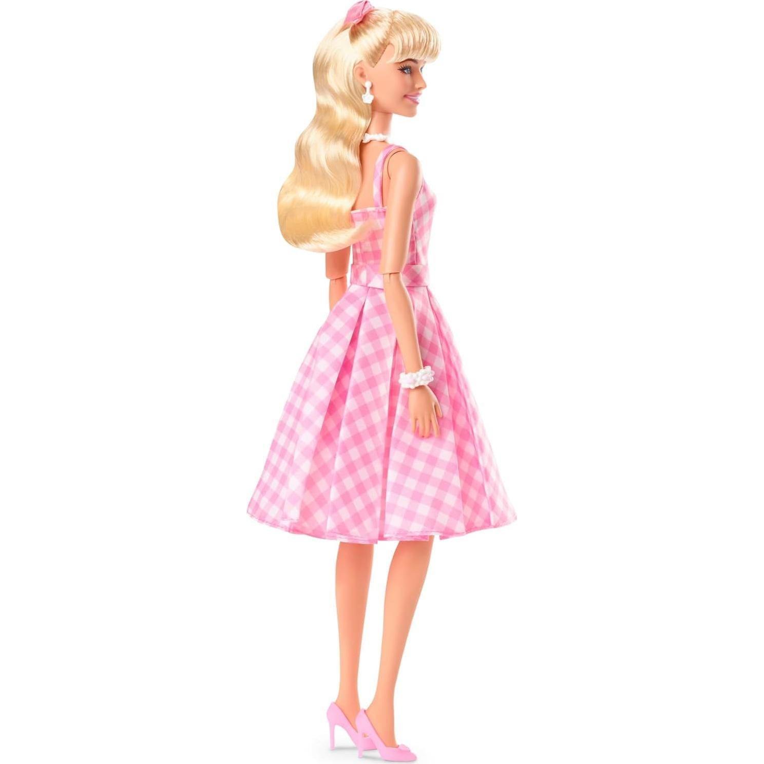 Muñeca Barbie La Película Margot Robbie Vestido Gingham Rosa