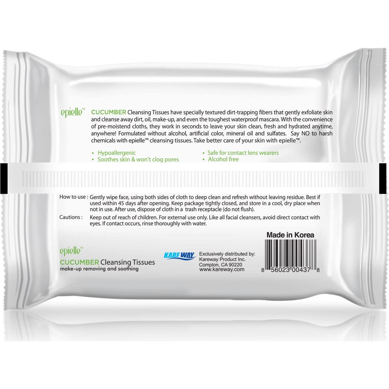 Toallitas Desmaquillantes Epielle Pepino 30 Unidades Suaves