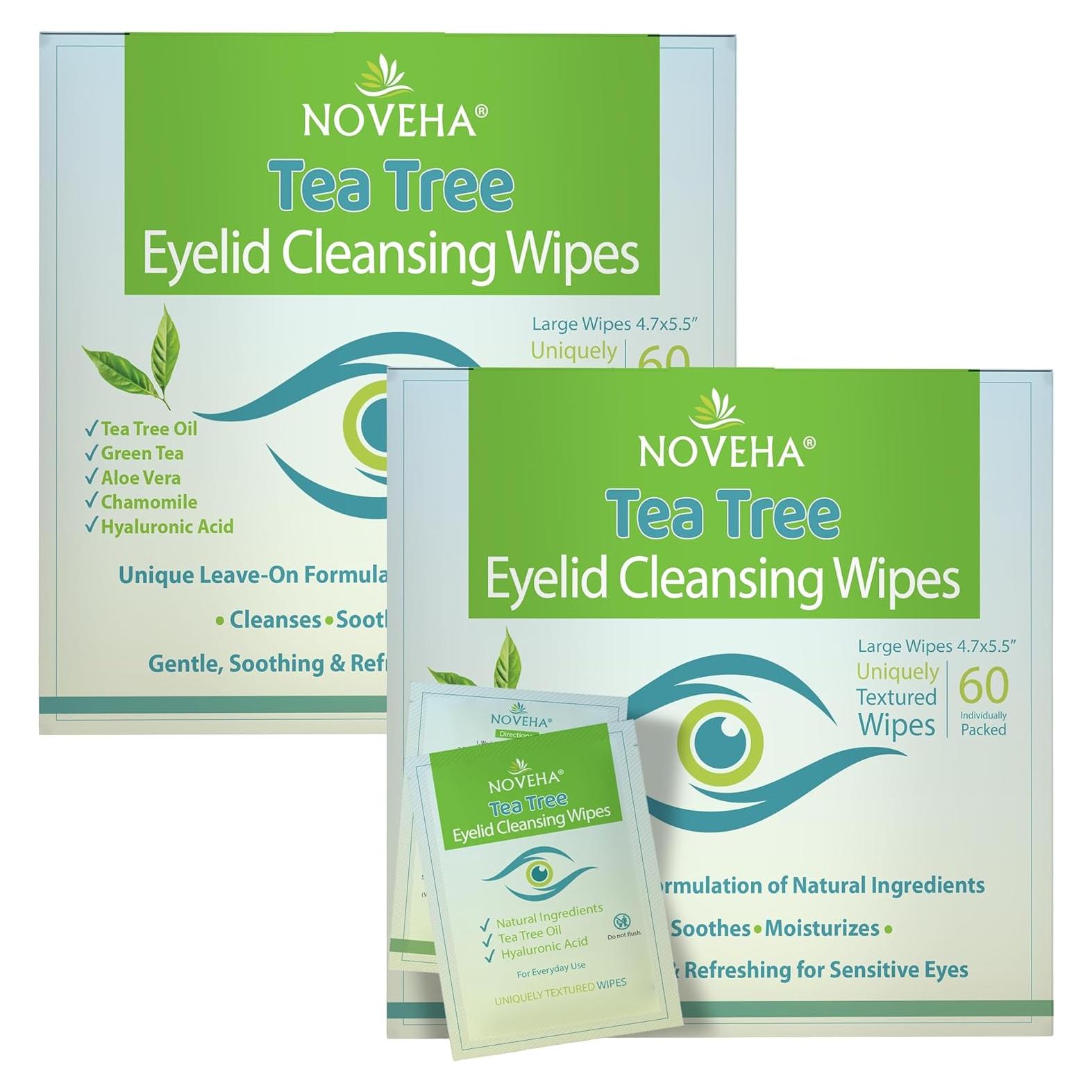 Toallitas Oculares NOVEHA 120 Pcs con Ácido Hialurónico