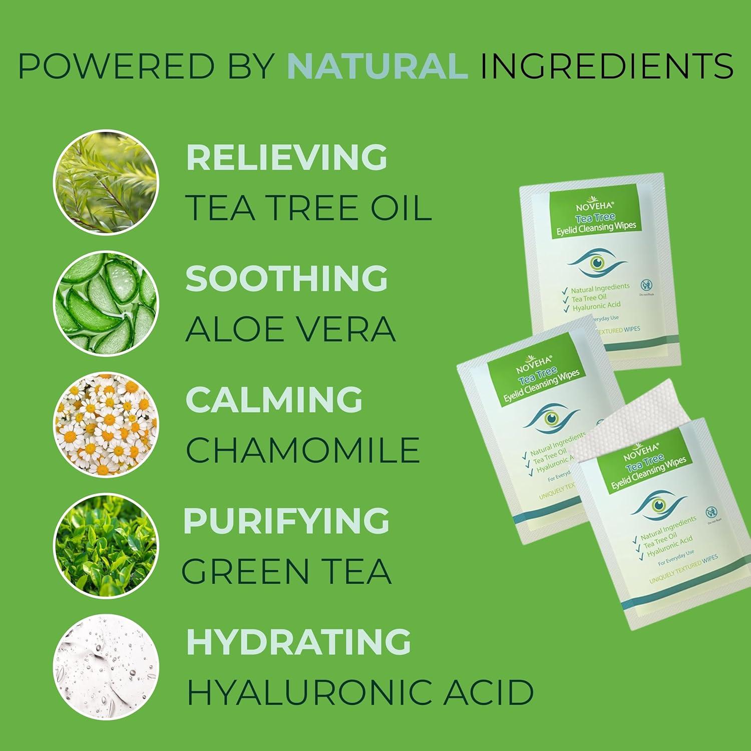 Toallitas Oculares NOVEHA 120 Pcs con Ácido Hialurónico