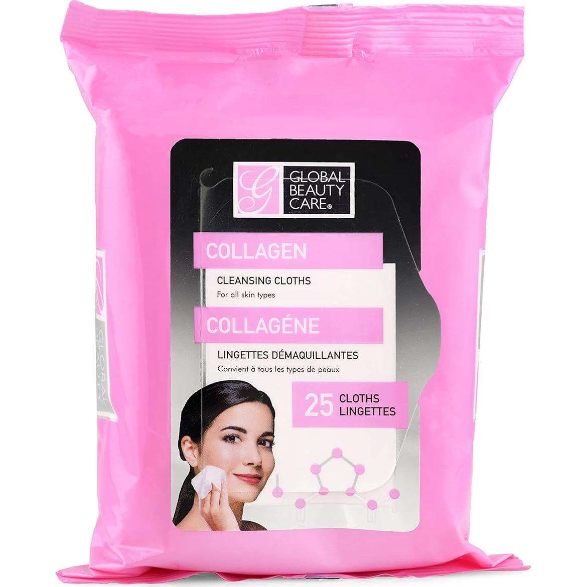 Toallitas Limpiadoras de Colágeno Global Beauty Care - 25 Unidades