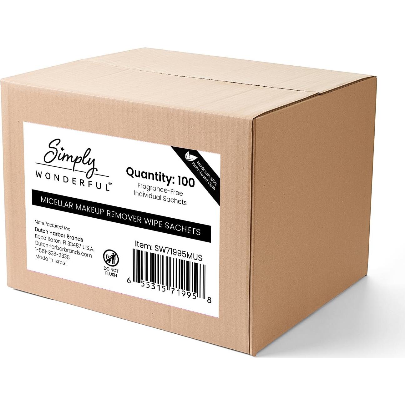 Toallitas Desmaquillantes Biodegradables Simplemente Maravilloso 100 Unidades