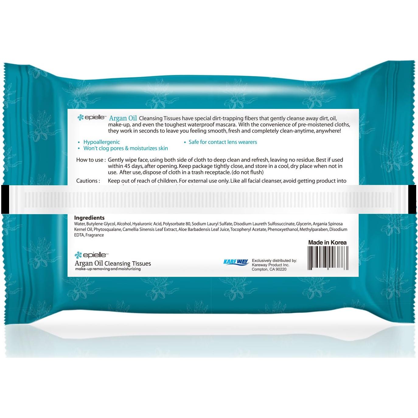 Toallitas Desmaquillantes Epielle con Aceite de Argán - 240 Hojas