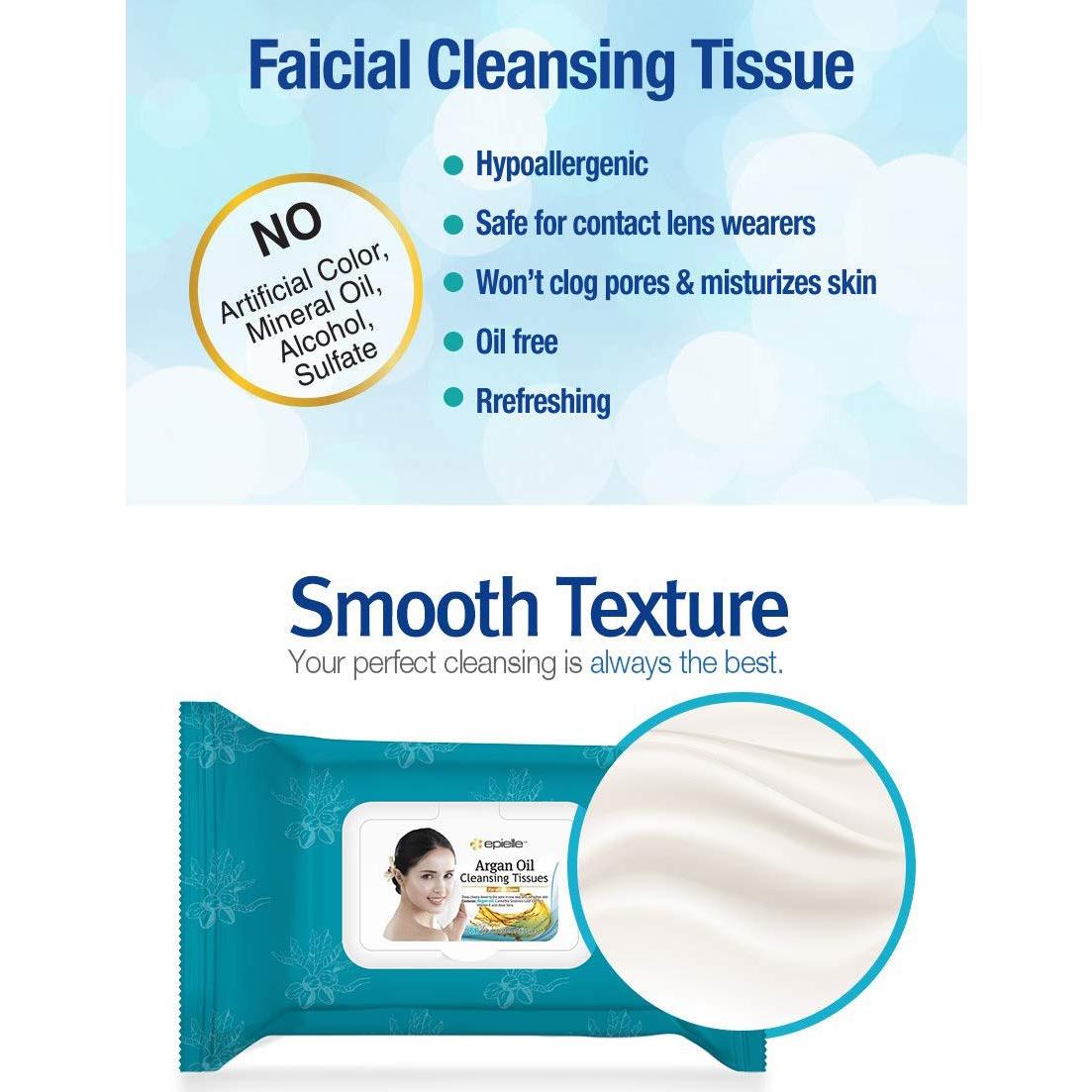 Toallitas Desmaquillantes Epielle con Aceite de Argán - 240 Hojas