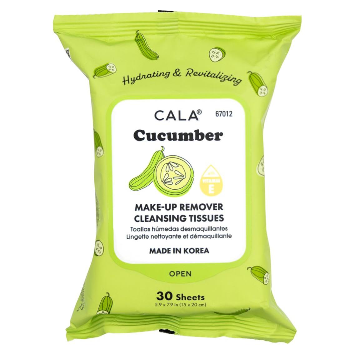 Toallitas Desmaquillantes CALA Pepino 30 Unidades - Suaves y Efectivas