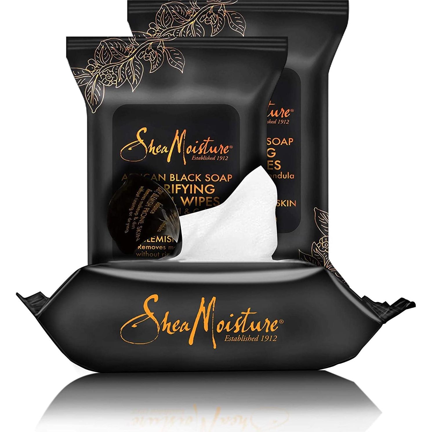 Toallitas Desmaquillantes Shea Moisture Jabón Negro 60 Unidades