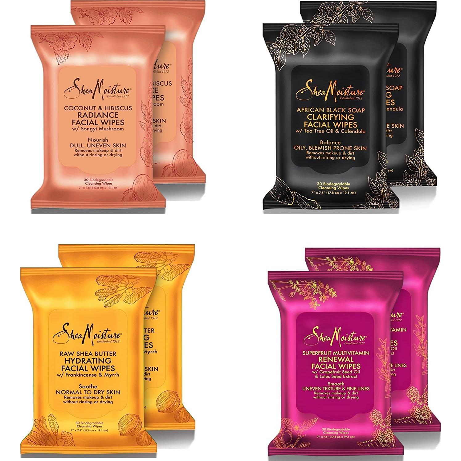 Toallitas Desmaquillantes Shea Moisture Jabón Negro 60 Unidades