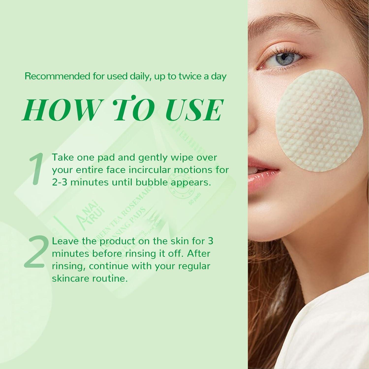 Almohadillas Limpiadoras ANAI RUI con Té Verde y Romero 50pcs